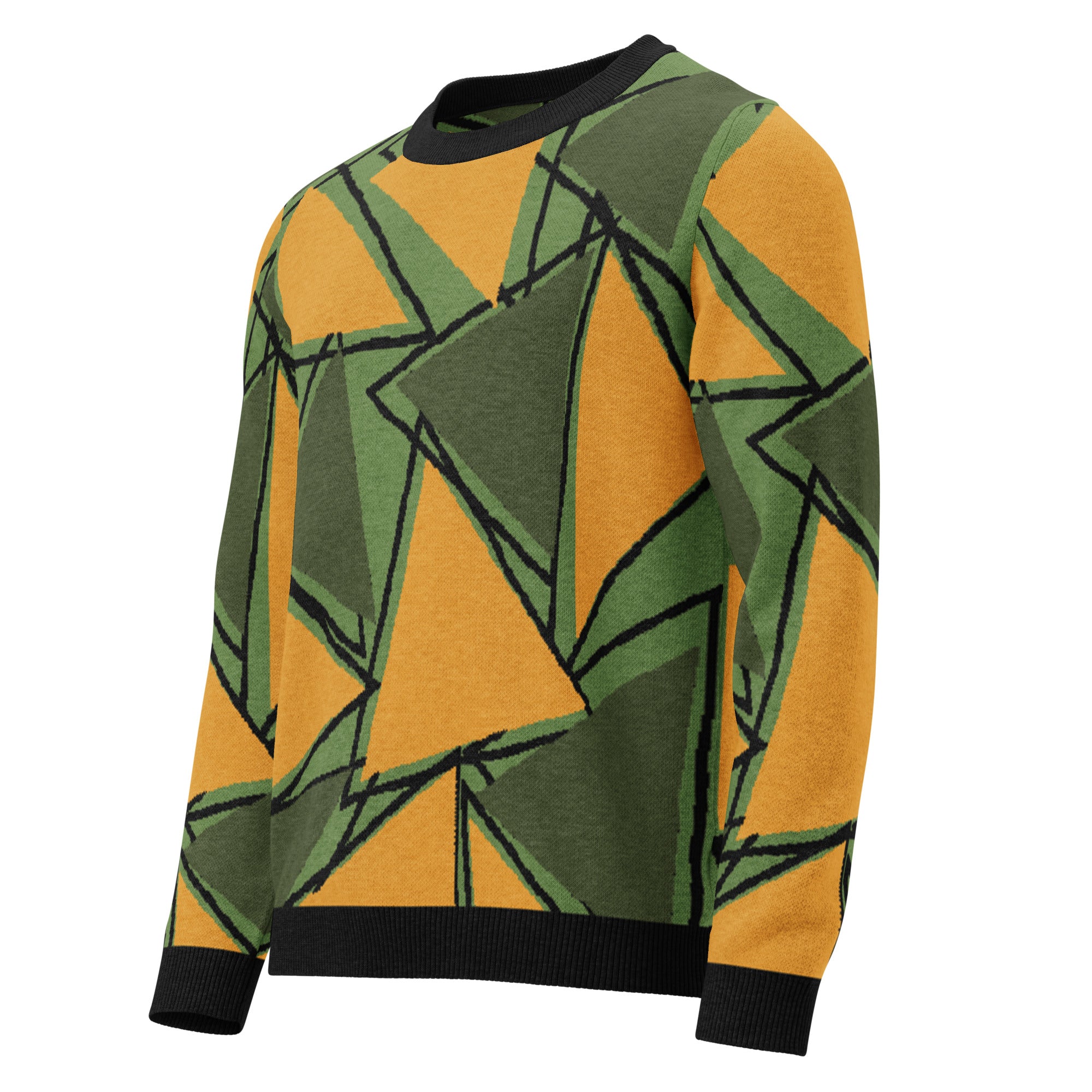 The Intersect' Knit Sweater (Olive-Mustard) - Unisex – Opulensyea