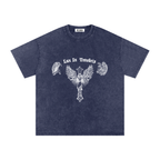 VLNRA | Lux In Tenebris | 250 GSM Snow Wash Tee | White Design