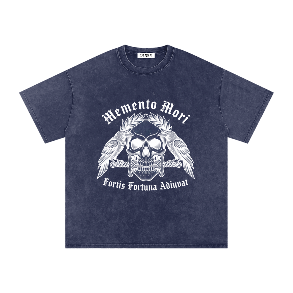 VLNRA | Memento Mori | 250 GSM Snow Wash Tee | White Design