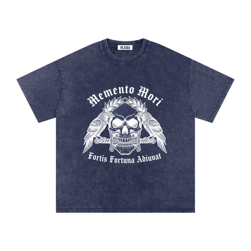 VLNRA | Memento Mori | 250 GSM Snow Wash Tee | White Design