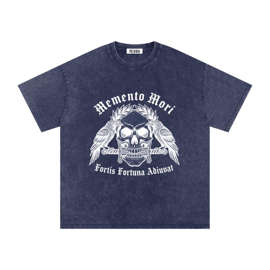 VLNRA | Memento Mori | 250 GSM Snow Wash Tee | White Design