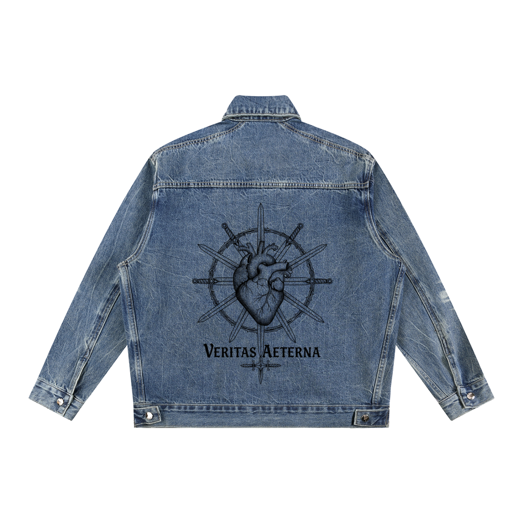 VLNRA | Veritas Aeterna | Heavyweight Zip Denim Jacket | Vintage Wash