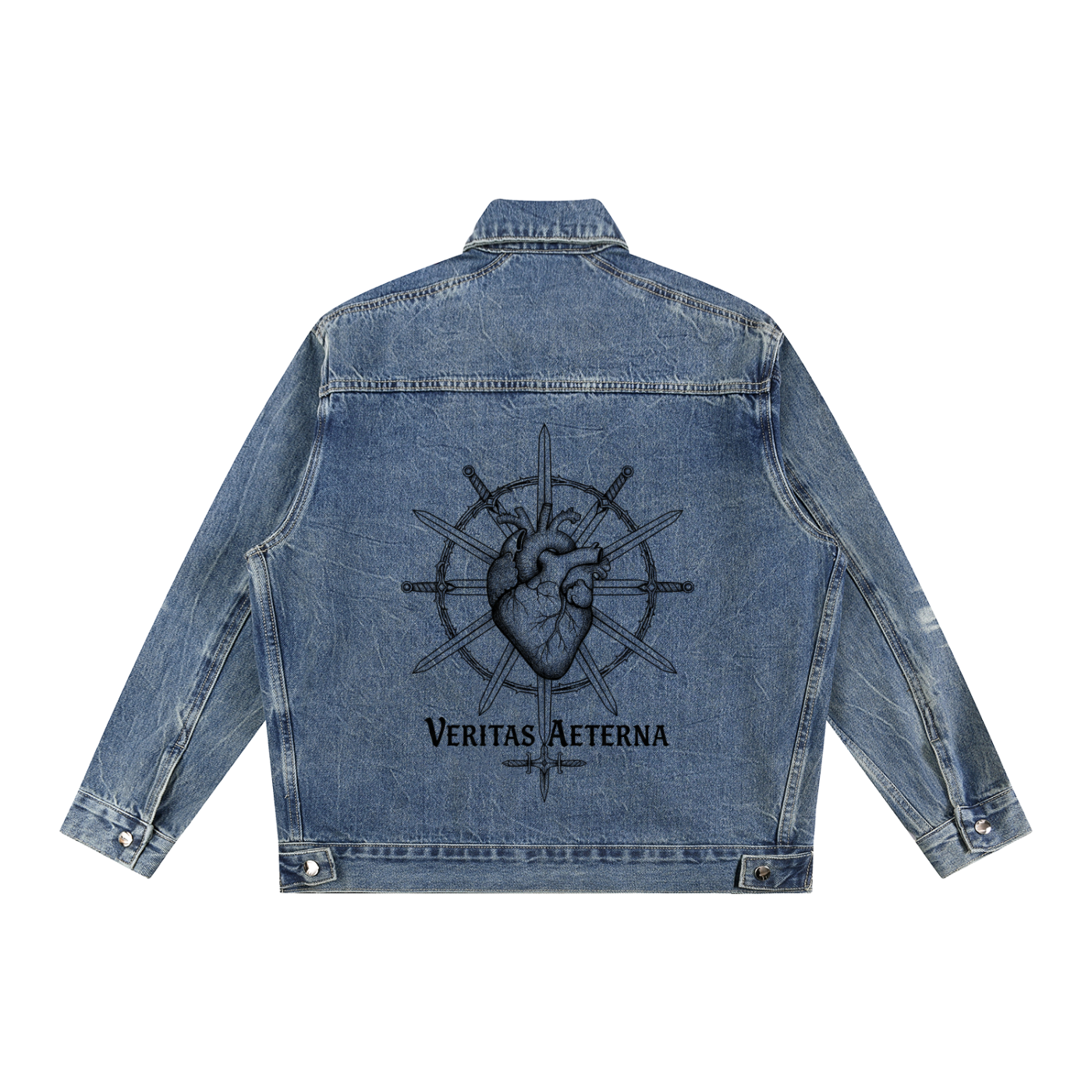 VLNRA | Veritas Aeterna | Heavyweight Zip Denim Jacket | Vintage Wash