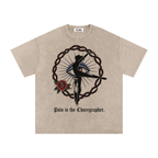 VLNRA | Pain is the Choreographer | 250 GSM Snow Wash Tee | Black Design