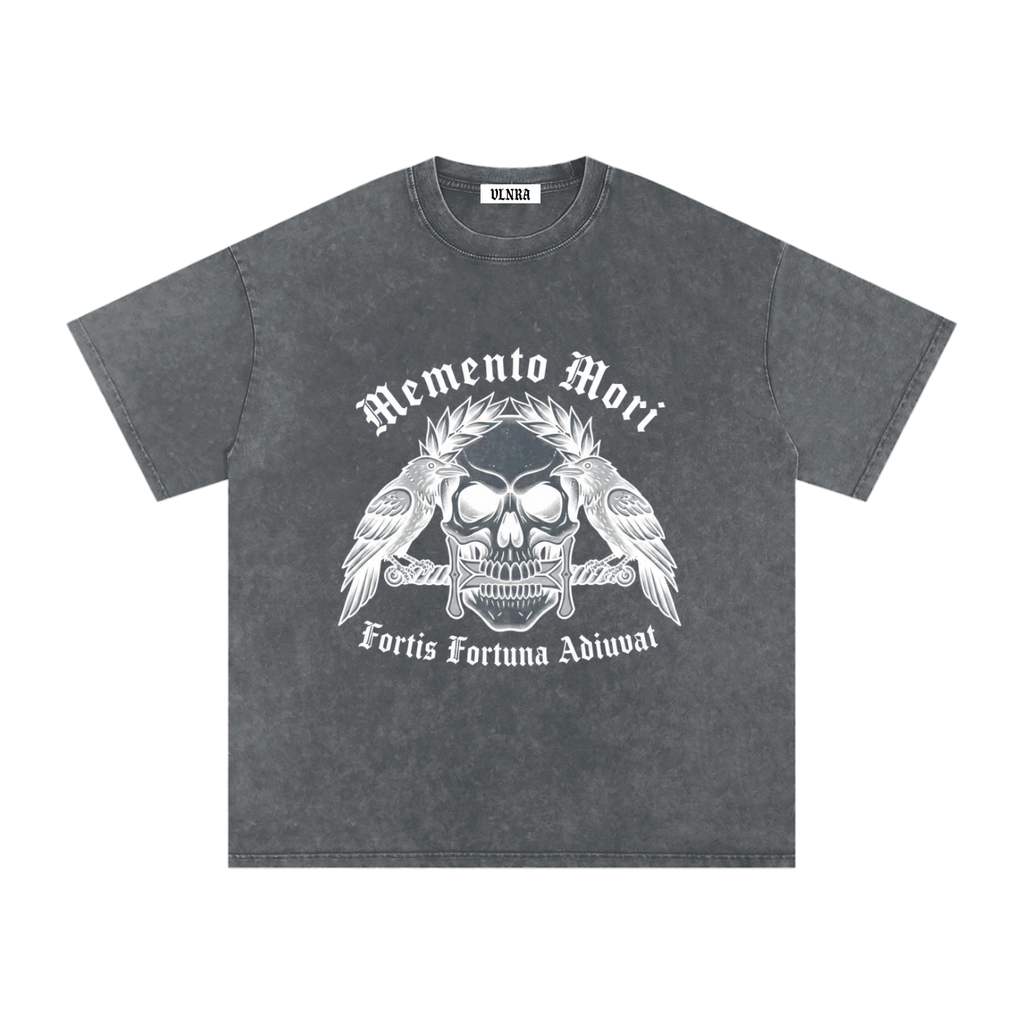 VLNRA | Memento Mori | 250 GSM Snow Wash Tee | White Design