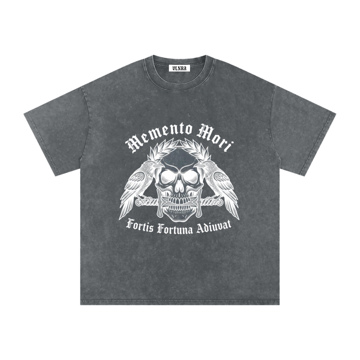 VLNRA | Memento Mori | 250 GSM Snow Wash Tee | White Design