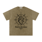 VLNRA | Veritas Aeterna | 250 GSM Snow Wash Tee | Black Design