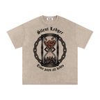 VLNRA | Silent Ledger | 250 GSM Snow Wash Tee | Black Design