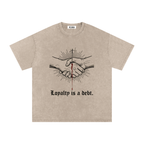 VLNRA | Loyalty is a Debt | 250 GSM Snow Wash Tee | Black Design