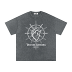 VLNRA | Veritas Aeterna | 250 GSM Snow Wash Tee | White Design