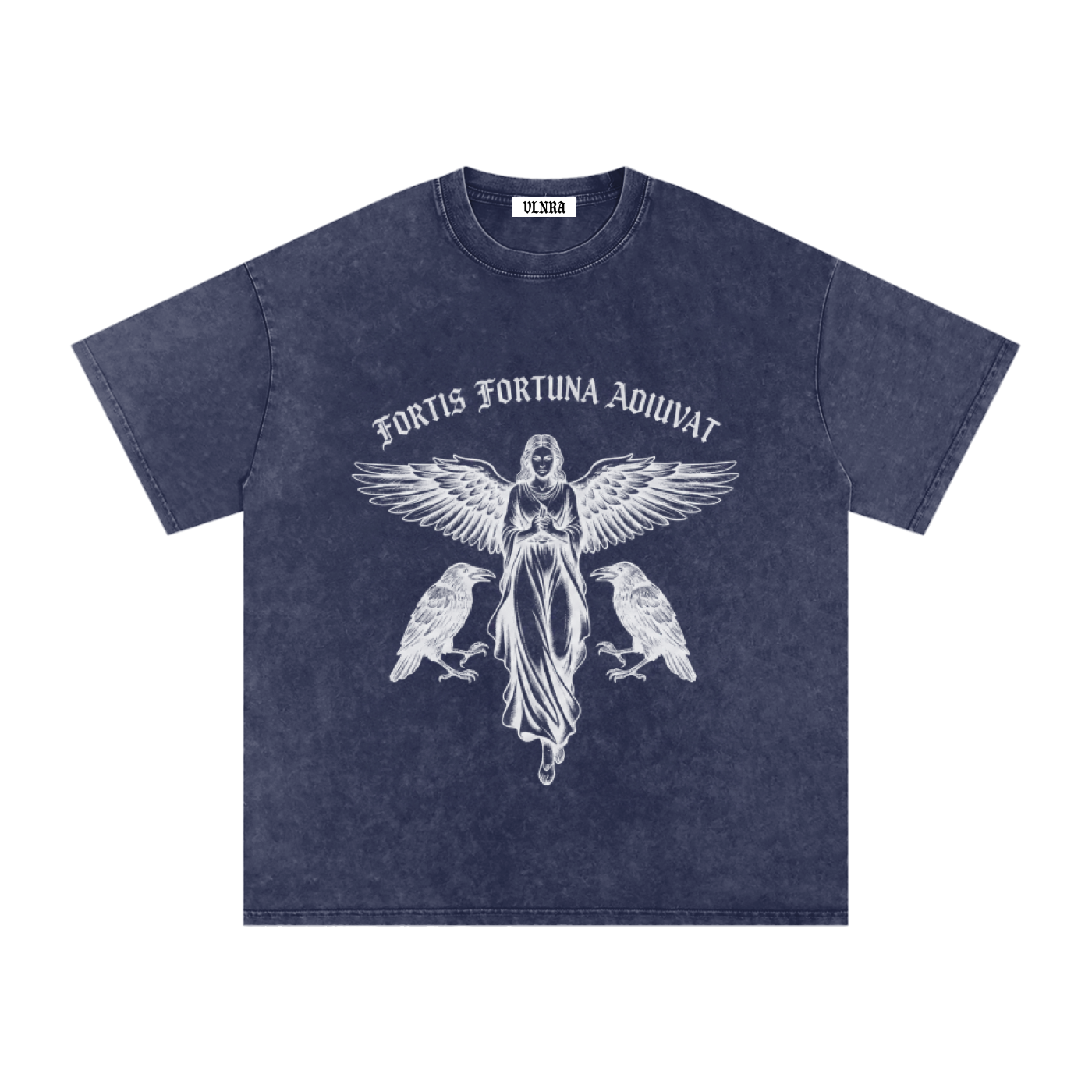VLNRA | Fortis Fortuna Adiuvat | 250 GSM Snow Wash Tee | White Design