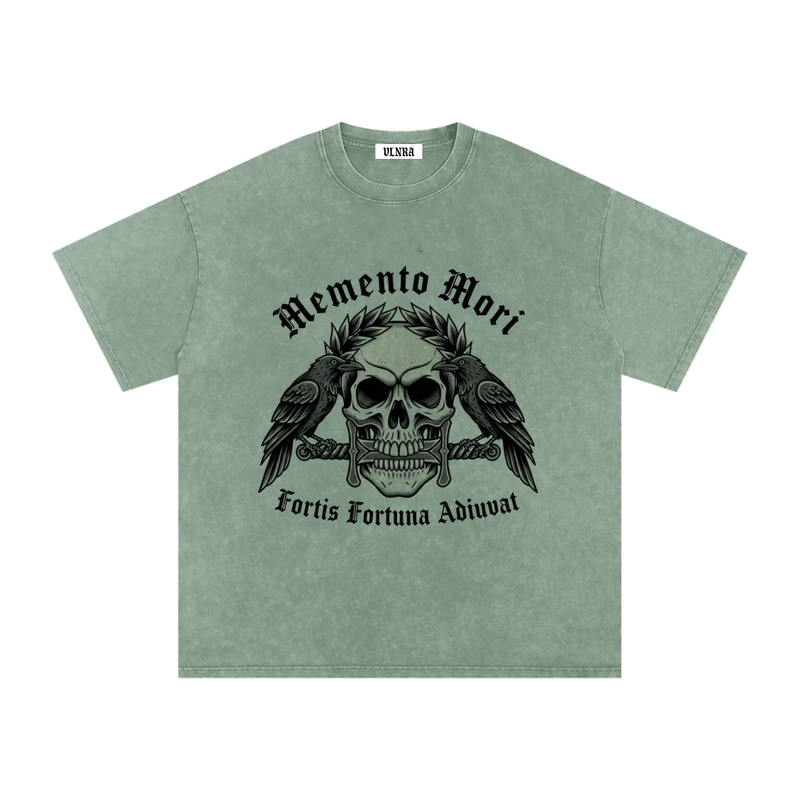 VLNRA | Memento Mori | 250 GSM Snow Wash Tee | Black Design