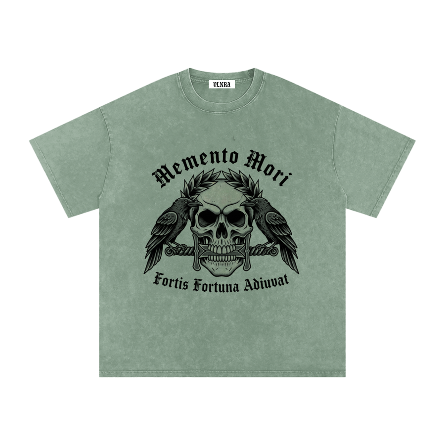 VLNRA | Memento Mori | 250 GSM Snow Wash Tee | Black Design