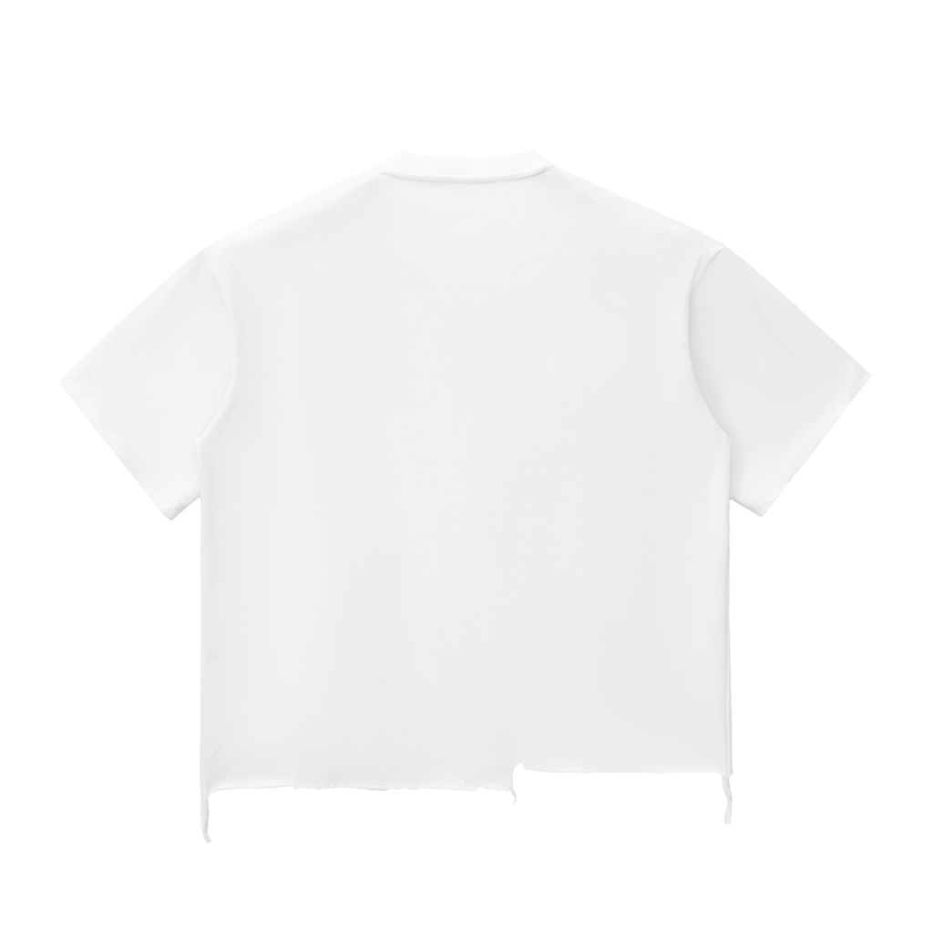 EXORDIUM | Raw-Hem Boxy Unisex Tee | 340 GSM Snow-Wash Cotton