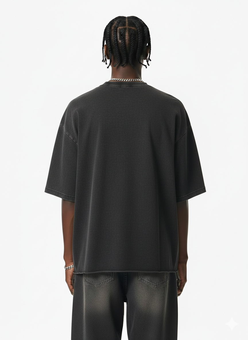 SPECTER | Raw-Hem Boxy Unisex Tee | 340 GSM Snow-Wash Cotton