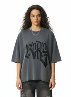 CYRILLIC_ERR | Raw-Hem Boxy Unisex Tee | 340 GSM Snow-Wash Cotton