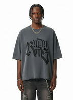 CYRILLIC_ERR | Raw-Hem Boxy Unisex Tee | 340 GSM Snow-Wash Cotton