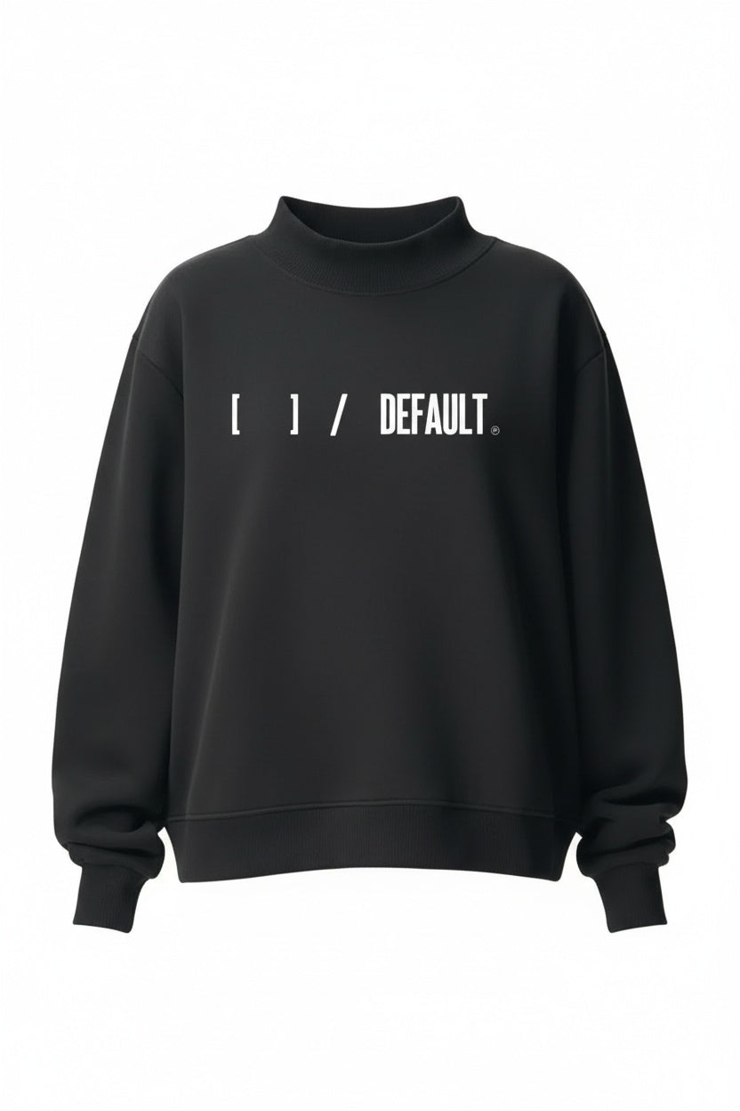 The [ ] / DEFAULT SETTING | Women’s Oversized Heavyweight Fleece Mock-Neck Sweatshirt - BLACK