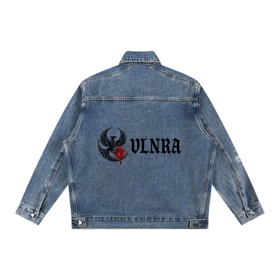VLNRA | Phoenix Signature | Heavyweight Zip Denim Jacket| Vintage Wash