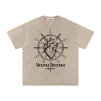 VLNRA | Veritas Aeterna | 250 GSM Snow Wash Tee | Black Design