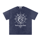 VLNRA | Veritas Aeterna | 250 GSM Snow Wash Tee | White Design