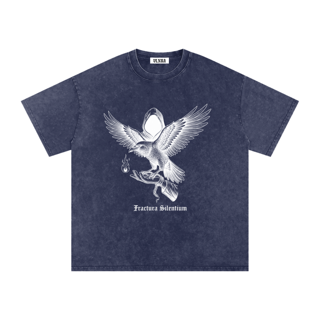 VLNRA | Fractura Silentinum | 250 GSM Snow Wash Tee | White Design
