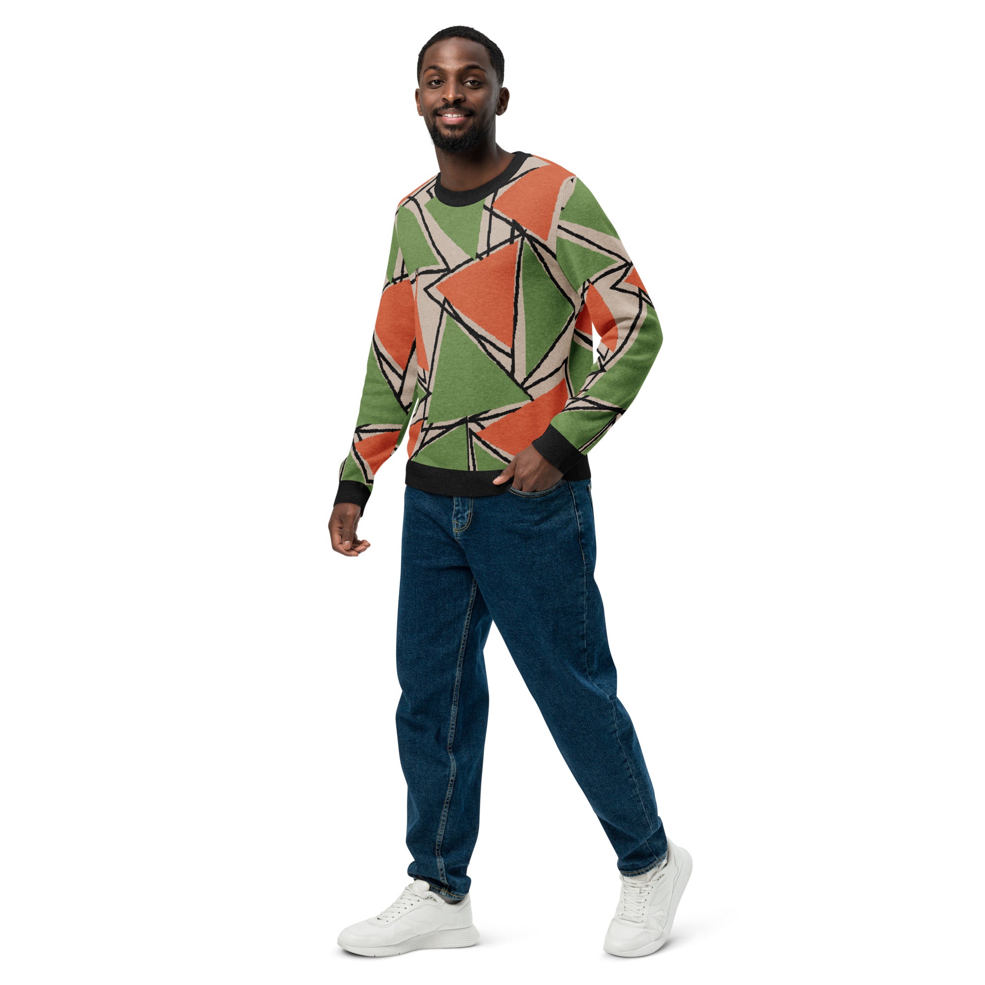 The Intersect' Knit Sweater (Grass-Burnt Orange) - Unisex – Opulensyea