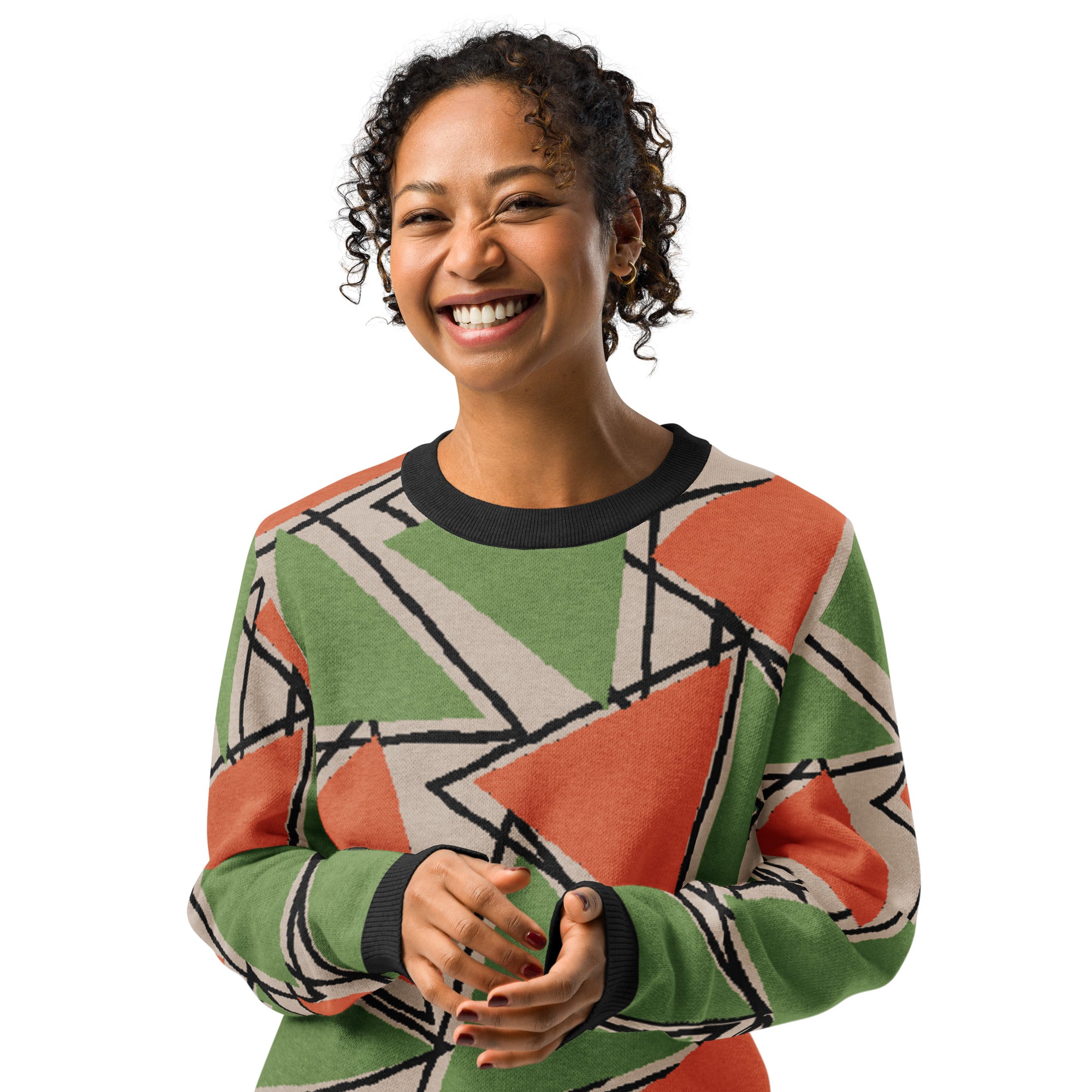 The Intersect' Knit Sweater (Grass-Burnt Orange) - Unisex – Opulensyea