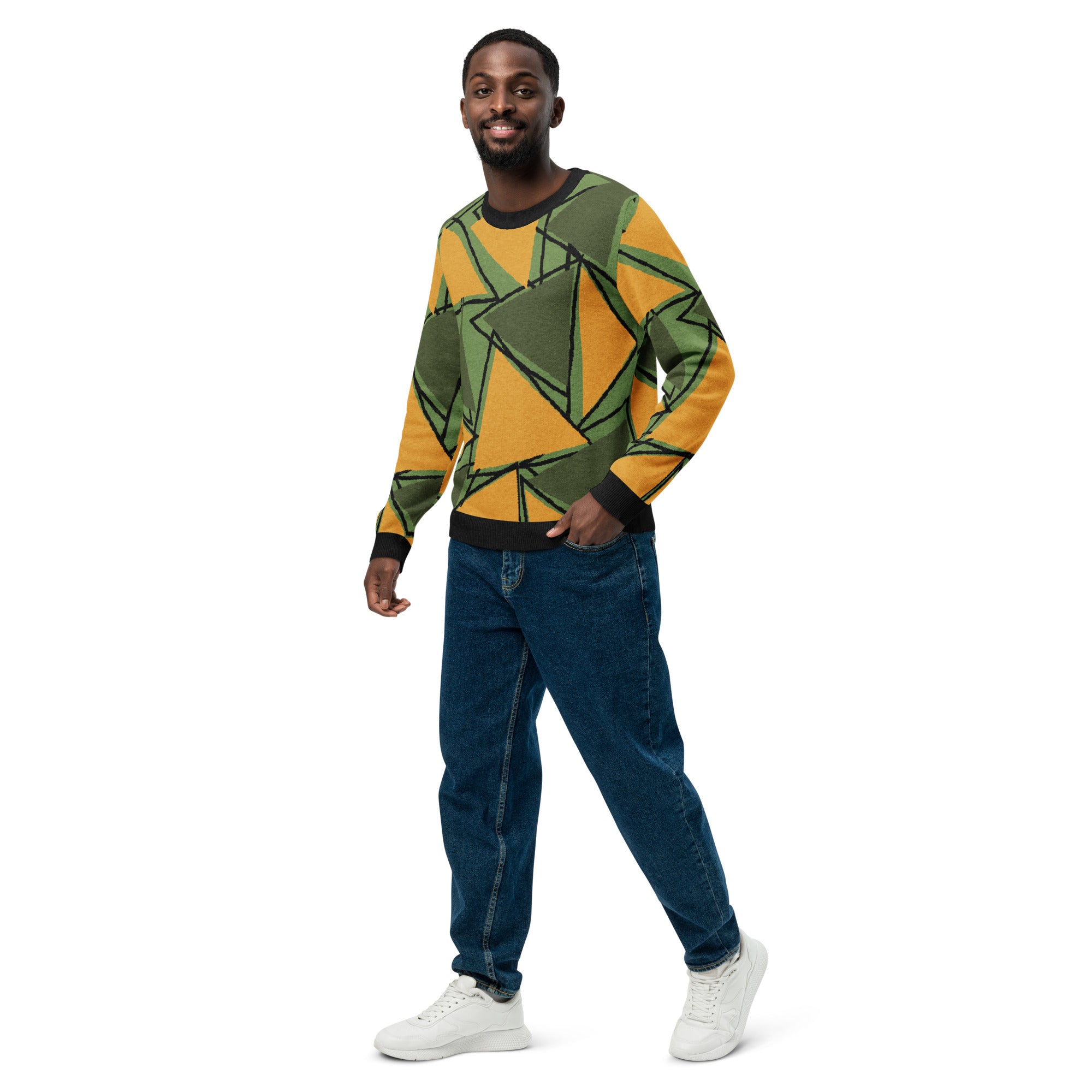 The Intersect' Knit Sweater (Olive-Mustard) - Unisex – Opulensyea