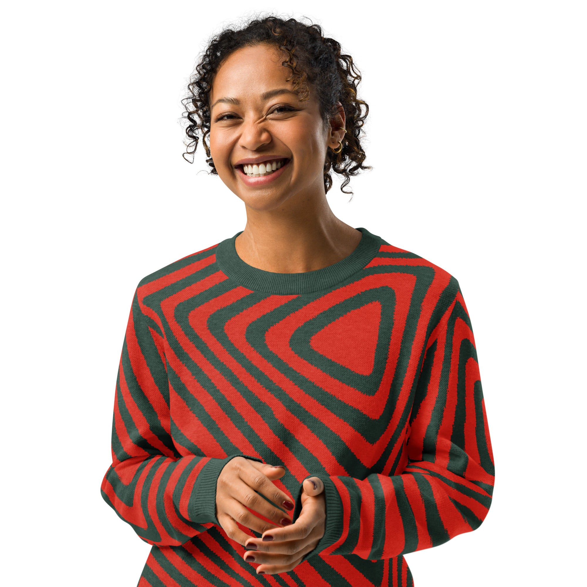The Perception' Knit Sweater (Santa Red – Pine) – Unisex – Opulensyea