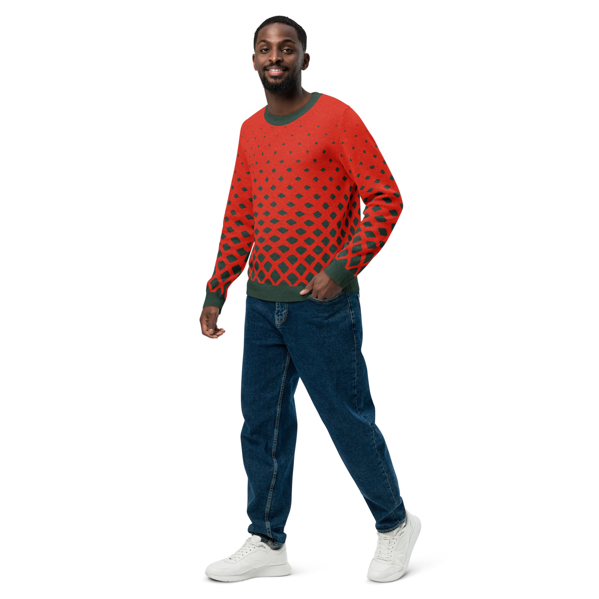 The Undone' Knit Sweater (Santa Red - Pine) – Unisex – Opulensyea