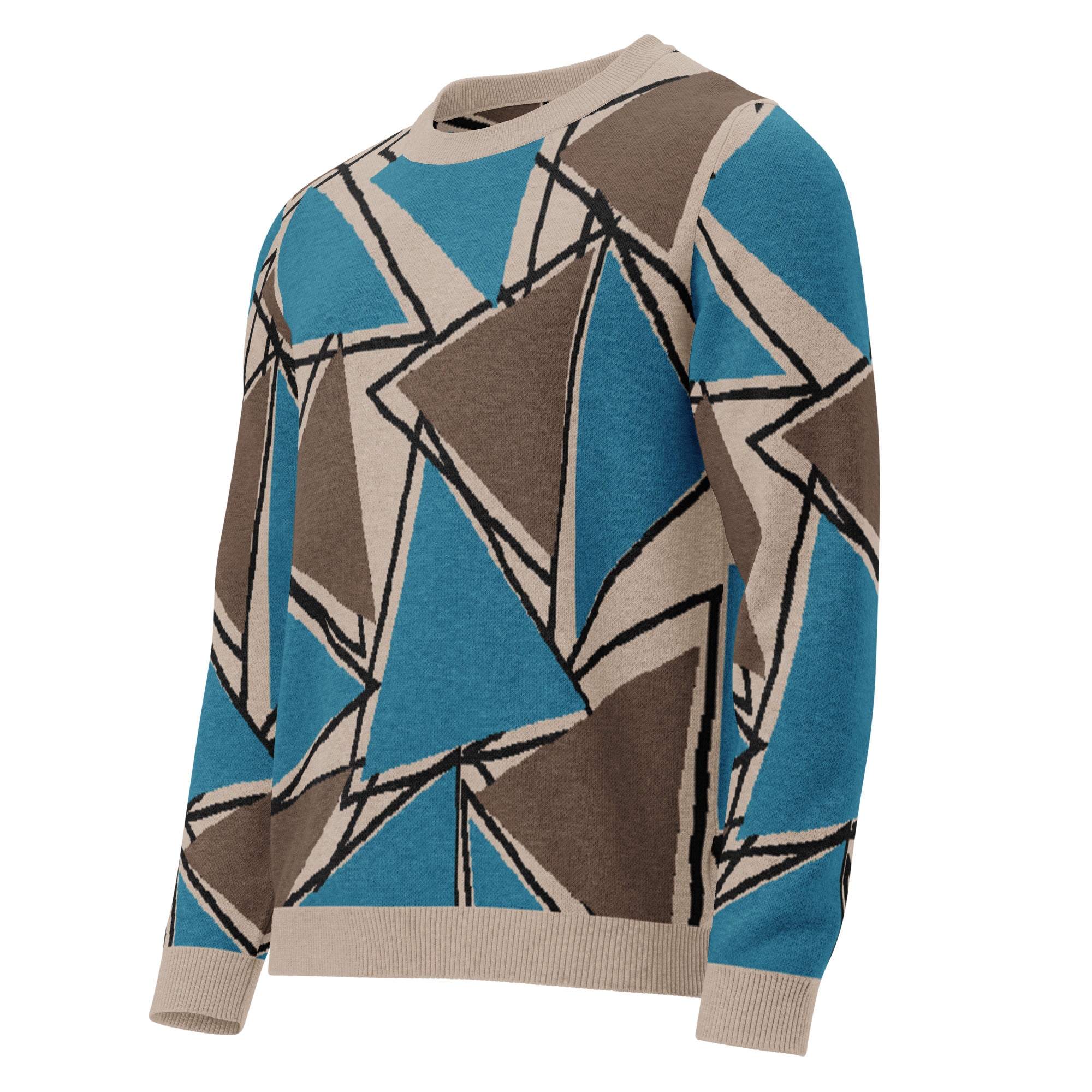 The Intersect' Knit Sweater (Blue - Brown) - Unisex – Opulensyea