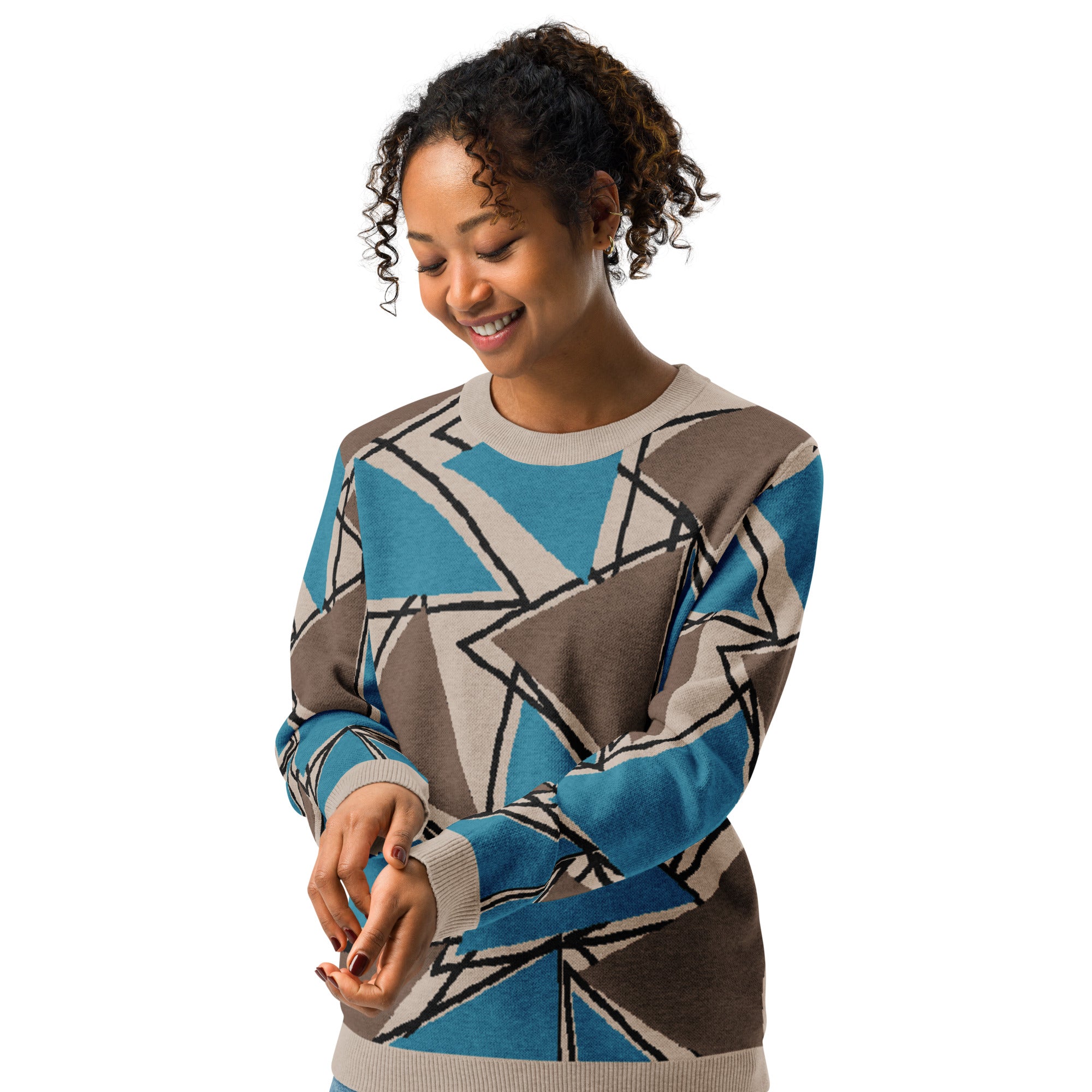 The Intersect' Knit Sweater (Blue - Brown) - Unisex – Opulensyea