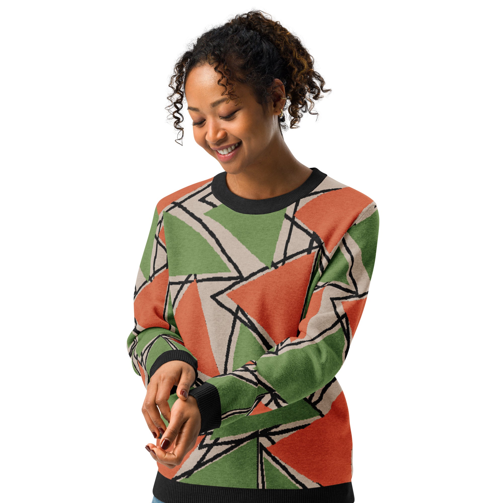 The Intersect' Knit Sweater (Grass-Burnt Orange) - Unisex – Opulensyea