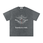 VLNRA | Loyalty is a Debt | 250 GSM Snow Wash Tee | White Design