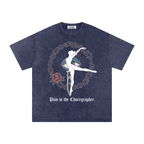 VLNRA | Pain is the Choreographer | 250 GSM Snow Wash Tee | White Design