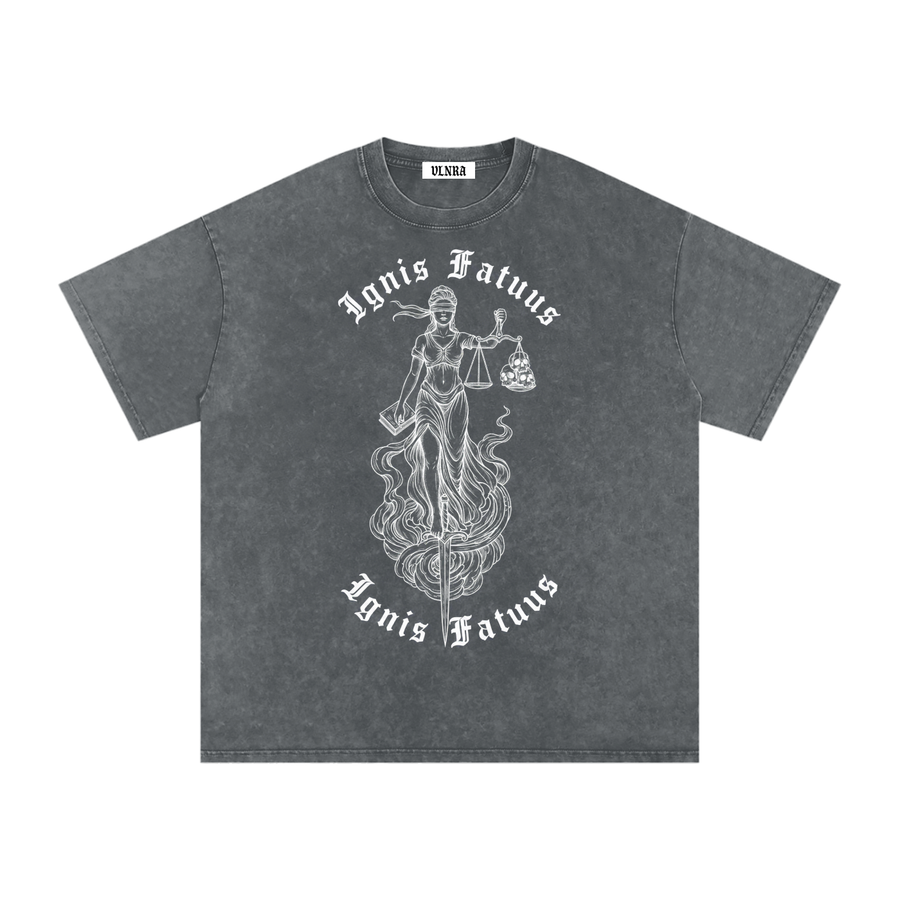 VLNRA | Ignis Fatuus | 250 GSM Snow Wash Tee | White Design