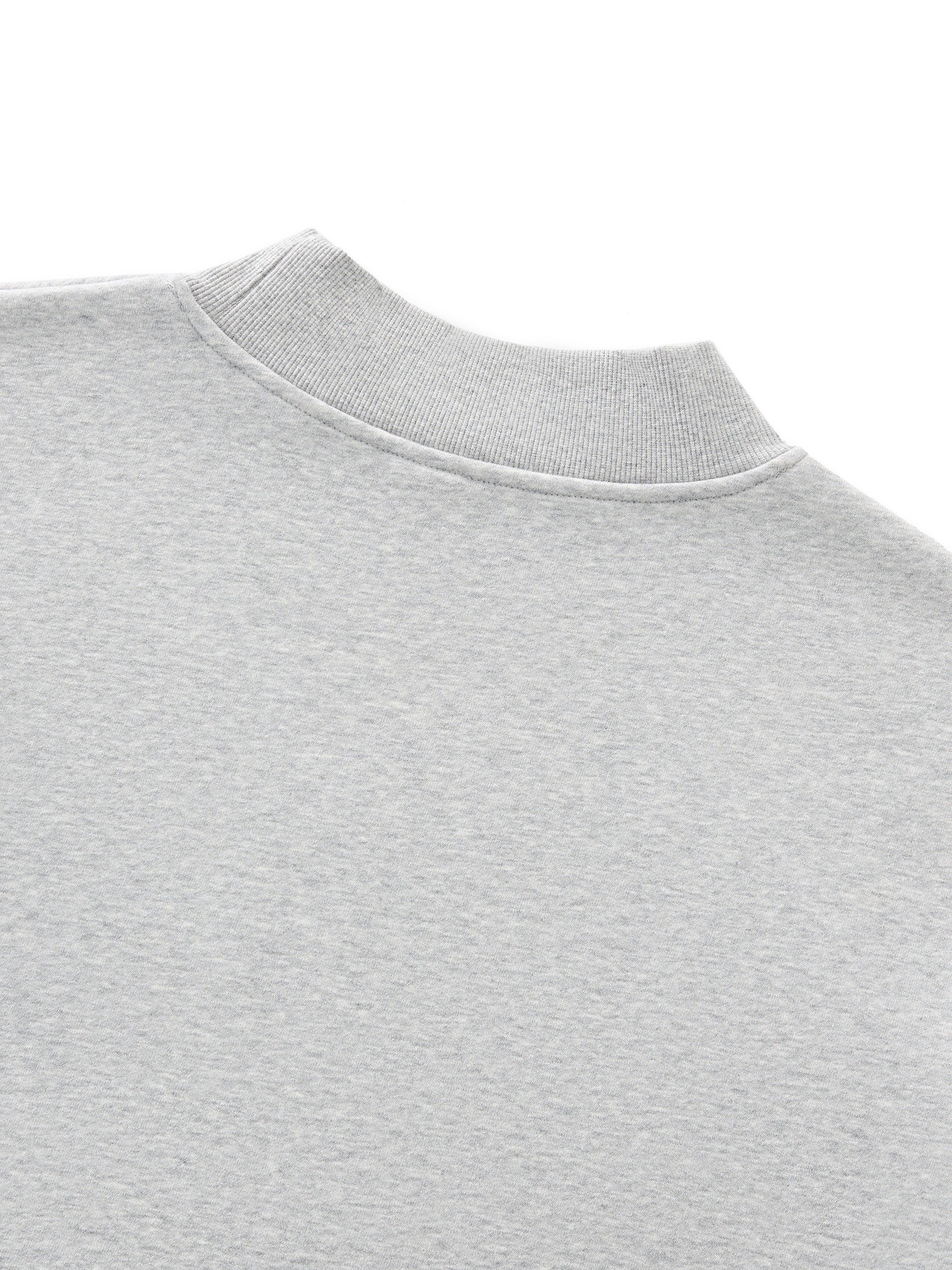 Women's 350 GSM Heavyweight Oversized Mock-Neck Sweatshirt in Gray - R/NDM.NS DEFAULT Design Neck Back